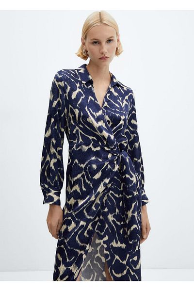 MANGO Woman Rochie cu noduri cu imprimeu