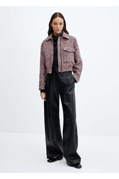 MANGO Woman Tweed bomber jacket