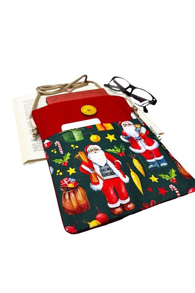 Smyrna Santa Claus - Hanging Book/tablet/ebook Bag - Case