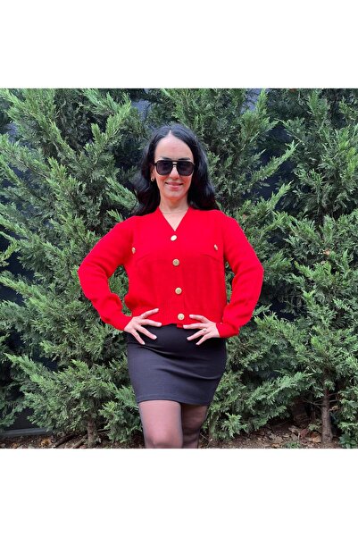 Butik GOLD DÜĞMELİ CEP DETAYLI HIRKA