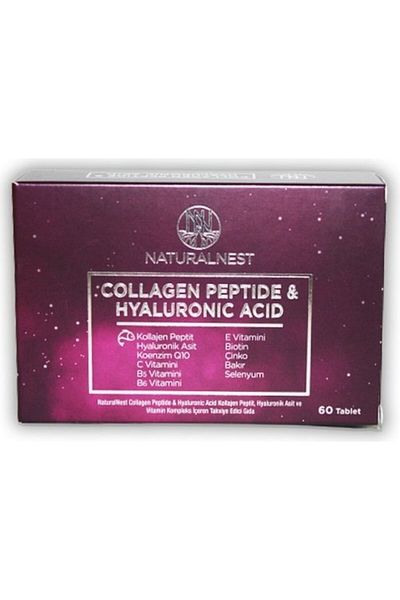 Naturalnest 500 Mg Hyaluronic Acid and Collagen 60 Tablets