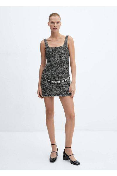 MANGO Woman Chain tweed dress