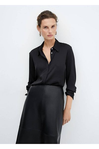 MANGO Woman Cămașă drapată din satin