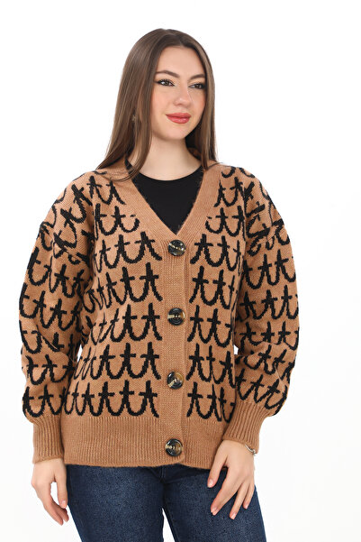 sportiness سترة صوفية محبوكة بأزرار مفصلة كبيرة الحجم