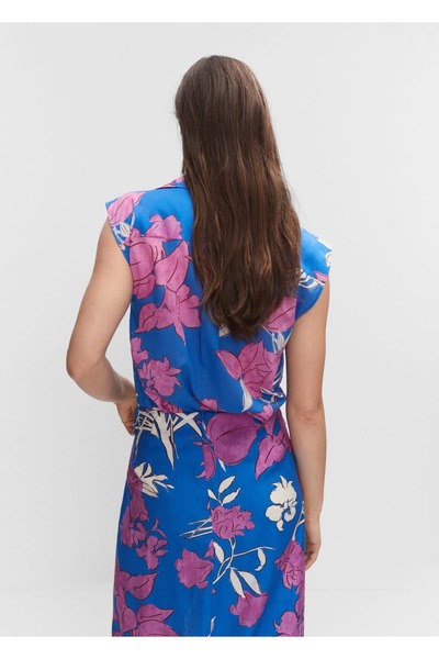 MANGO Woman Desenli kolsuz gömlek