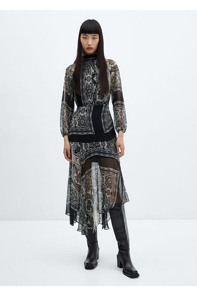 MANGO Woman Asymmetrical dress on the bottom