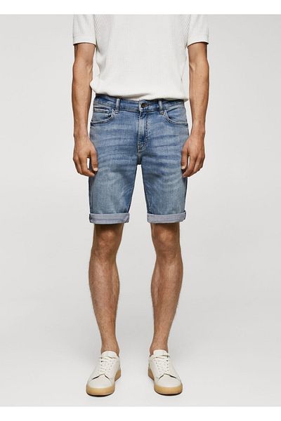 MANGO Man Slim Fit Denim Bermuda Shorts