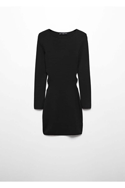 MANGO Woman Metalik detaylı yırtmaçlı elbise