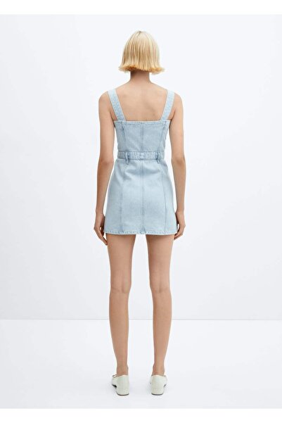 MANGO Woman Düğmeli denim elbise