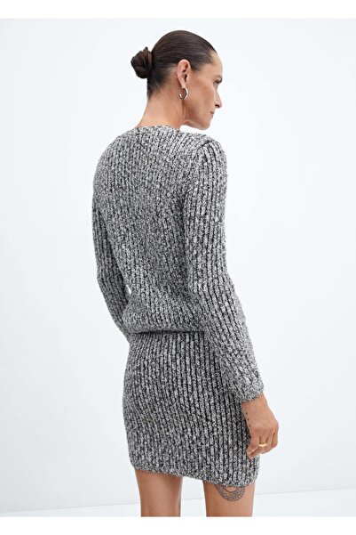 MANGO Woman Dokulu Ribana Triko Hırka