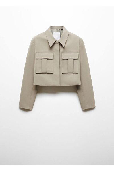 MANGO Woman Cepli kısa ceket