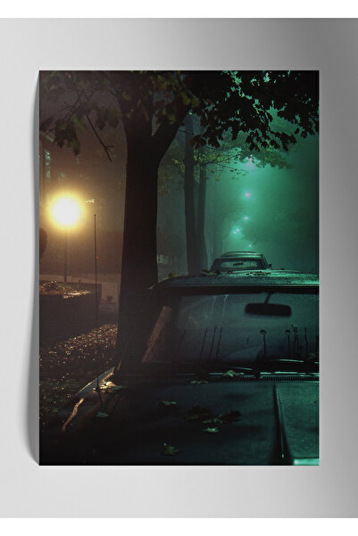 DekorHane Pictură de perete cu artă strălucitoare cu imprimare metalică - maș...