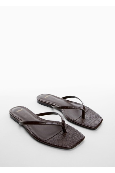 MANGO Woman Sandale cu model din piele de crocodil