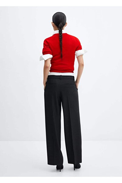 MANGO Woman Çift Bel Düz Kesim Pantolon