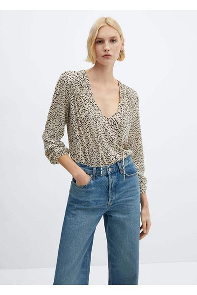 MANGO Woman Blůza s detailním vzorem