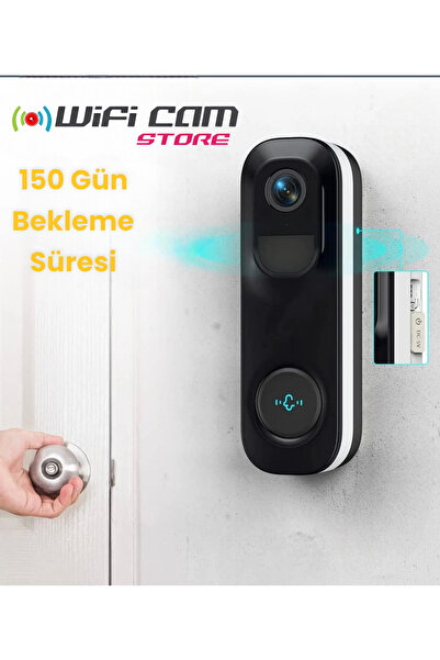 WİFİCAM 2K Kameralı Wifi Akıllı Kapı Zili Geniş Açı Lens-Görüntülü Görüşme-Kayıt-Hareket Algılama