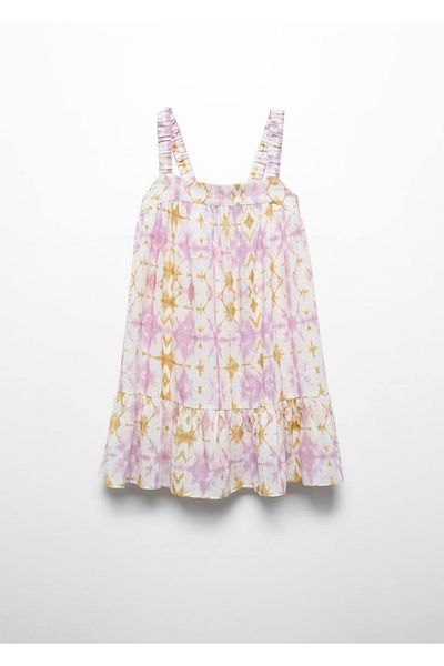 MANGO Kids Βαμβακερό φόρεμα με στάμπα