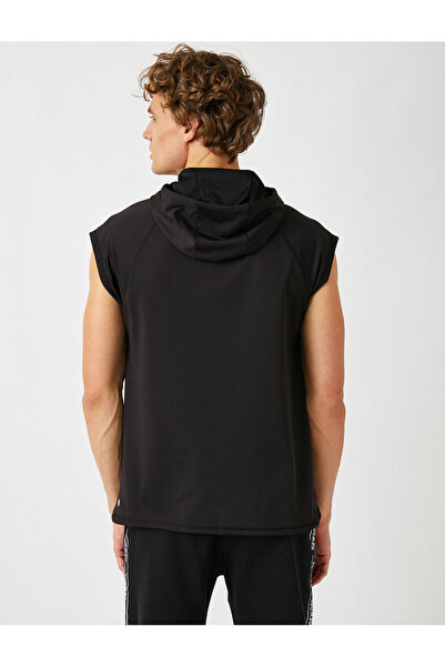 Koton Суичър с качулка с щампа с букви и къс ръкав