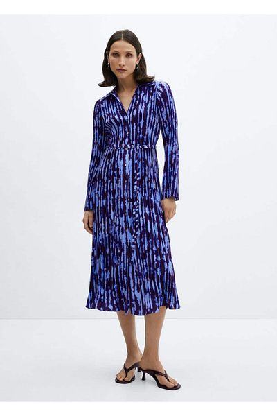 MANGO Woman Rochie cămașă cu centură