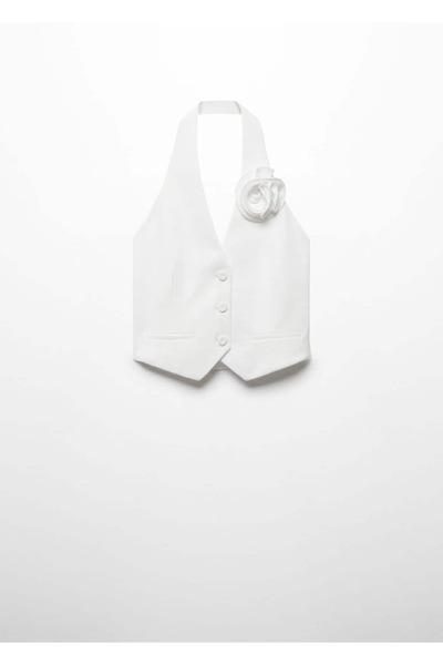 MANGO Woman Çiçek aplikli yelek