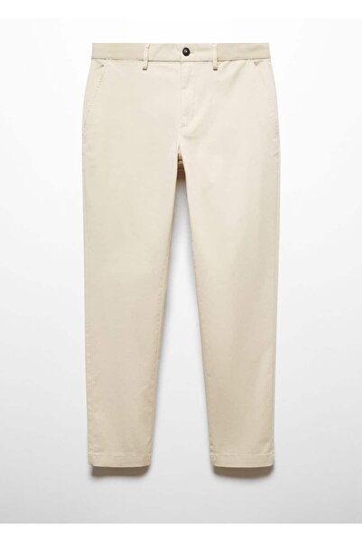 MANGO Man Tapered Kesim Pamuklu Cropped Pantolon