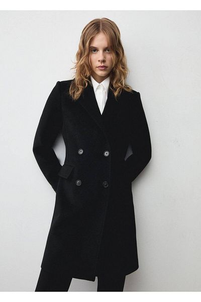 MANGO Woman Double-breasted wool coat