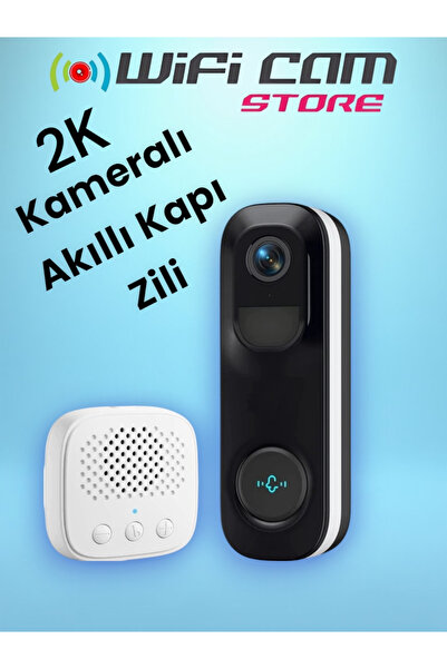 WİFİCAM 2K Kameralı Wifi Akıllı Kapı Zili Geniş Açı Lens-Görüntülü Görüşme-Kayıt-Hareket Algılama