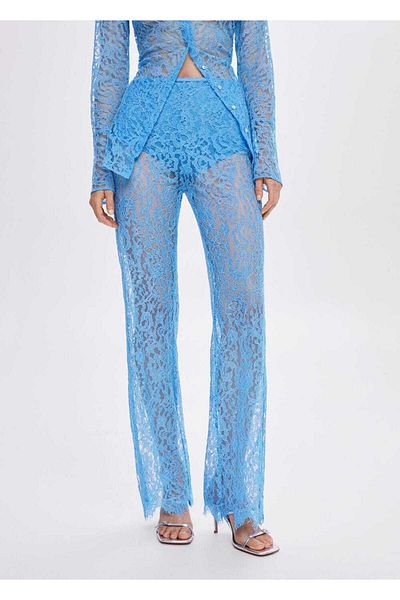 MANGO Woman Guipure Palazzo pants