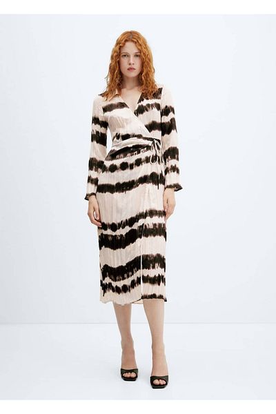 MANGO Woman Tie-Dye Pleated Shirt Dress