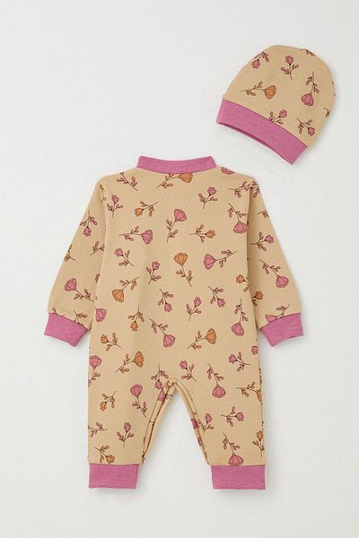 Breeze Baby Girl Romper Floral Print 0-6 Months, Light Brown