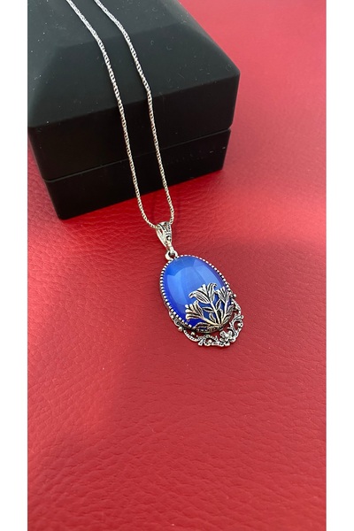 Midyat Artuklu Gümüşçülük Lapis Taşlı Gümüş Kolye