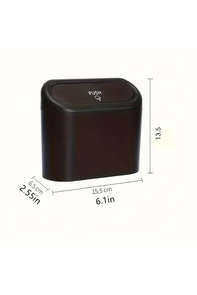 Eşya Dünyası Leak-Proof Black Car Trash Can with Lid - Durable Pp Material with Car Interior Easy Hanging Attachment