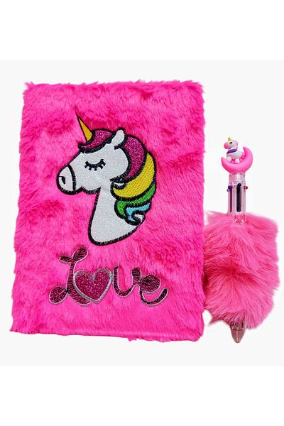 izmir yazici servis Gift Unicorn Plush Souvenir Notebook 6 Colors Writing Plush Pen Gift Set Memory Note