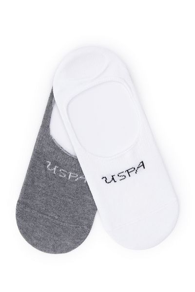 U.S. Polo Assn. Șosete de balerină din 2 piese, gri alb 50299024 -vr013