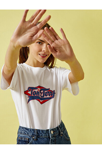 Koton Μπλουζάκι Tom & Jerry με άδεια χρήσης κοντομάνικο βαμβακερό μεγάλο μέγεθος