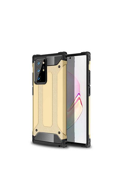 HTstore حافظة Zore Crash من السيليكون المتوافقة مع هاتف Galaxy Note 20 Ultra - ذهبي