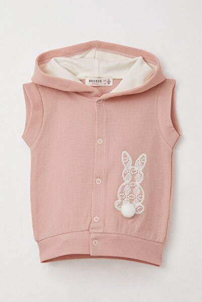 Breeze 3-Piece Set with Bodysuit, Rabbit Embroidered Pompom and Dried Rose for 4 Months and 1 Year Old Baby Girl