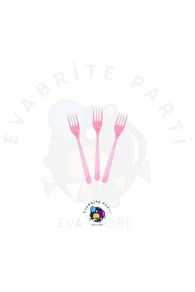Evabrite 25Pcs Pink Plastic Forks - Birthday Party Set Supplies