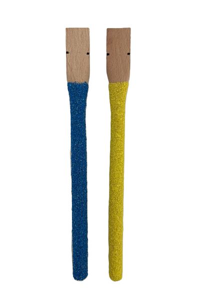 Wooden Bird 20 cm Budgie Sand Perch - Yellow Navy Blue Set of 2 Colors