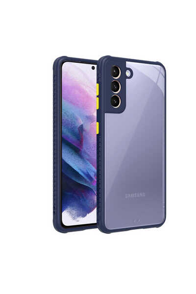 HTstore حافظة Zore Kaff متوافقة مع هاتف Galaxy S21 - أزرق داكن