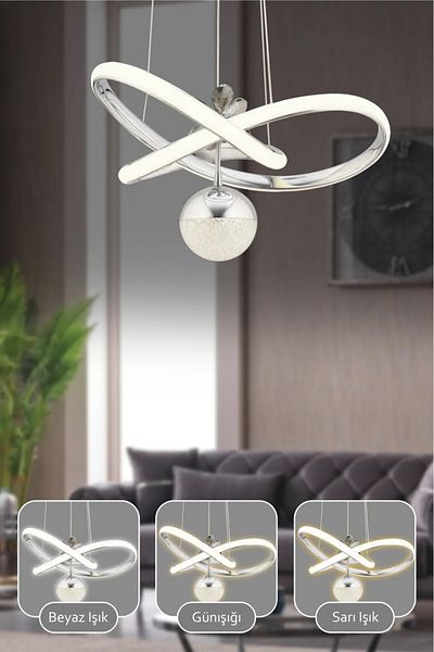 VENON 3 Color Light Controlled Modern Chandelier - Living Room Pendant Lamp Led