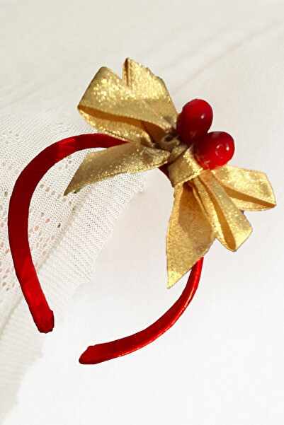 Butik kırmızı taç,simli fiyonklu,yılbaşı,lohusa ,bebek mevlüdü taç