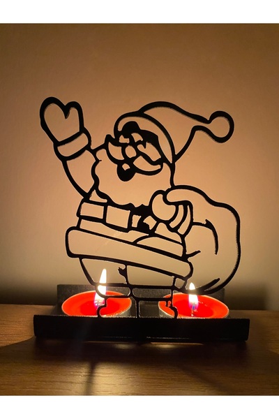 Genel Markalar Noel Temalı Hediyelik Noel Baba Mumluk Obje