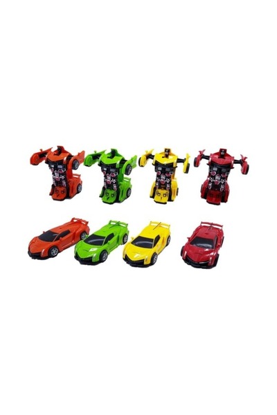 TRUST STORE Otomatik Robota Dönüşen Araba Transformers 4 Lü Set 12CM