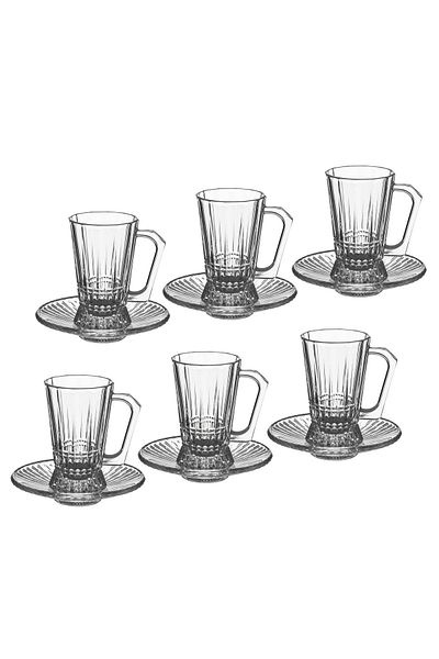 Luminarc French glass tea set of 6 cups and 6 saucers