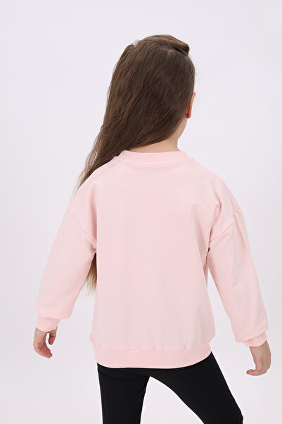 Toontoy Φούτερ για κορίτσια Relax Fit με λαιμόκοψη με κέντημα με τύπωμα - 2 νήματα