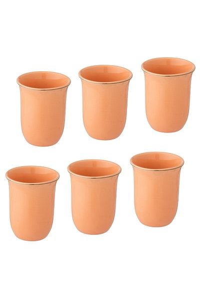 Dania A set of 6-piece porcelain cups for tea, coffee and espresso, for multiple uses