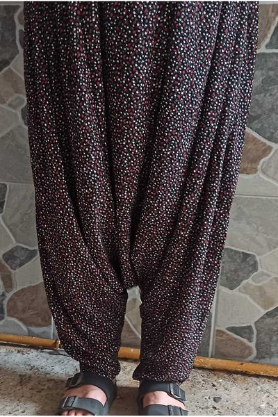 MEŞHUR ŞALVARCI PELİN Elastic Floral Patterned Shalwar for Mother and Teen
