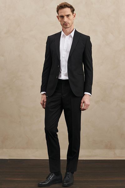 Altınyıldız Extra Slim Fit Slim Fit Swallow Collar Black Suit 4a3010000064