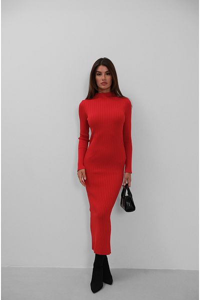 Black Fashion Knitwear Red Dress with Low-Cut Waist Accessories